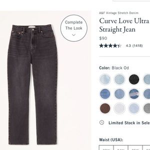 Abercrombie Curve Love 90s Ultra High Rise Straight Jean